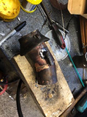 Repaired using copper tube