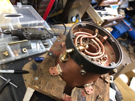 Super heater coil installed